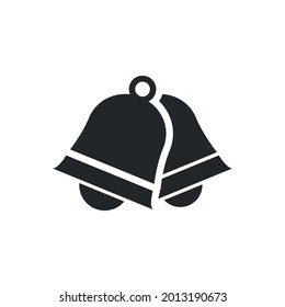 Ringing sign, couple bells icon isolated on white background