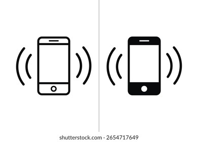 Icono de teléfono inteligente sonando Ilustración vectorial