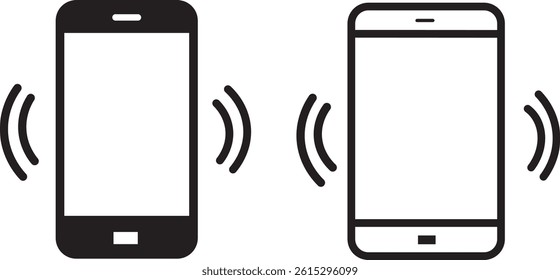Ringing smartphone icon vector set, Mobile vector icon set in black illustration background. Touch screen. World technology
