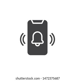 Ringing smartphone vector icon. filled flat sign for mobile concept and web design. Mobile phone ringing, vibrating glyph icon. Symbol, logo illustration. Vector graphics