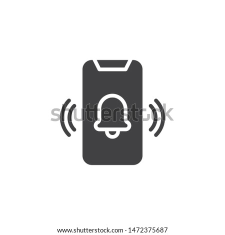 Ringing smartphone vector icon. filled flat sign for mobile concept and web design. Mobile phone ringing, vibrating glyph icon. Symbol, logo illustration. Vector graphics