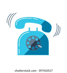Ringing telephone. Ringing phone. Flat vector illustration.