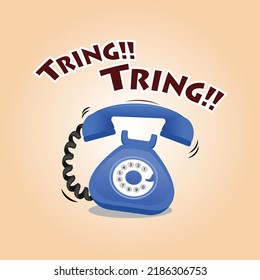 Ringing Telephone premium vector illustration