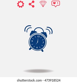 Ringing vector icon on grey background.