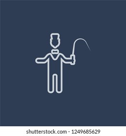 ringmaster icon. ringmaster linear design concept from Circus collection. Simple element vector illustration on dark blue background.