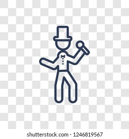 ringmaster icon. Trendy linear ringmaster logo concept on transparent background from Circus collection
