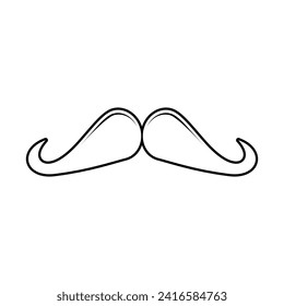 Ringmaster style classic moustache graphic in line drawing style vector