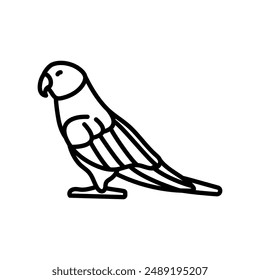 Ringneck Parakeet Outline Icon, Vector illustration
