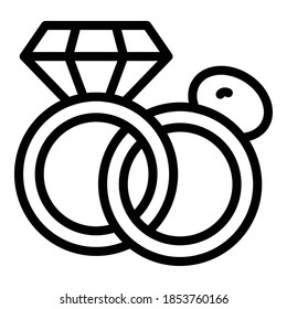 Icono de subasta de anillos. Icono de vector de subasta de esquemas para diseño web aislado en fondo blanco