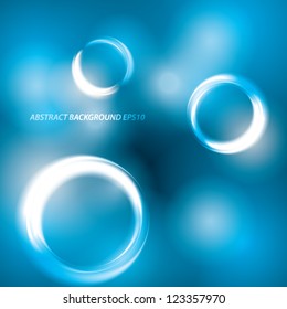 rings. blue abstract background. vector eps10