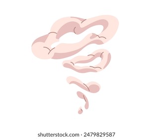 Rings of cigarette smoke fly. Comic circles of cig clouds in the air. Silhouette of vapor, vapour with round shape. Trace of fume, smog puff. Flat isolated vector illustration on white background