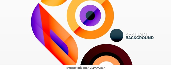 Rings and circles geometric abstract background for wallpaper, banner, backdrop