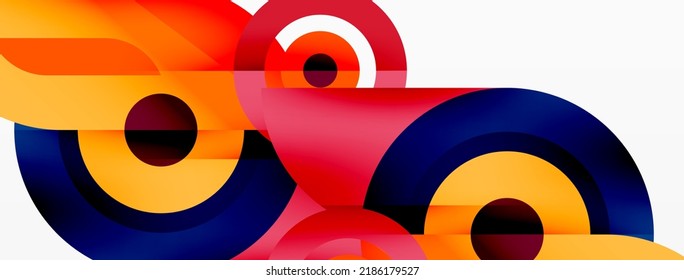 Rings and circles geometric abstract background for wallpaper, banner, backdrop