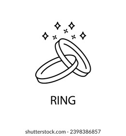 icono de línea de concepto de anillos. Ilustración de elemento simple. diseño de símbolos de contorno de concepto de anillos.