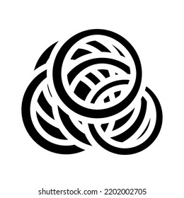 rings cut onion slice glyph icon vector. rings cut onion slice sign. isolated symbol illustration