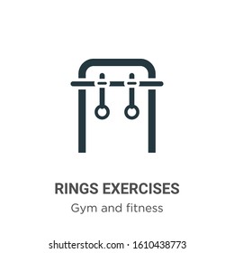 Rings exercises glyph icon vector on white background. Flat vector rings exercises icon symbol sign from modern gym and fitness collection for mobile concept and web apps design.