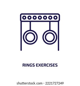 rings exercises icon from gym and fitness collection. Thin linear rings exercises, ring, exercise outline icon isolated on white background. Line vector rings exercises sign, symbol for web and mobile