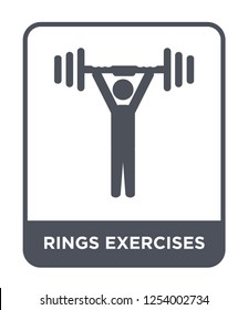 rings exercises icon vector on white background, rings exercises trendy filled icons from Gym and fitness collection, rings exercises simple element illustration