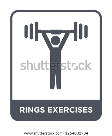 rings exercises icon vector on white background, rings exercises trendy filled icons from Gym and fitness collection, rings exercises simple element illustration