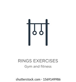 Rings exercises icon vector. Trendy flat rings exercises icon from gym and fitness collection isolated on white background. Vector illustration can be used for web and mobile graphic design, logo, 