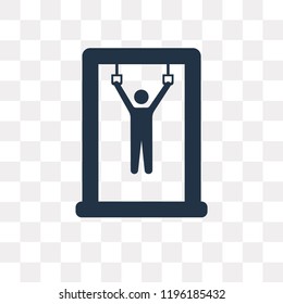 Rings Exercises vector icon isolated on transparent background, Rings Exercises transparency concept can be used web and mobile