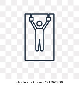 Rings Exercises vector outline icon isolated on transparent background, high quality linear Rings Exercises transparency concept can be used web and mobile