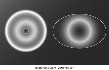Rings. Glowing rings. Planetary orbits. Checkered background. Vector Illustration EPS10.