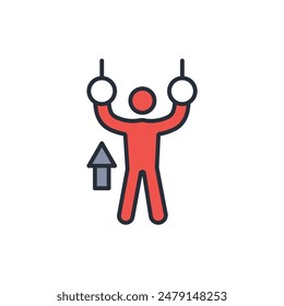 rings gym icon. vector.Editable stroke.linear style sign for use web design,logo.Symbol illustration.