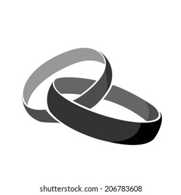 rings icon black wedding Vector 
