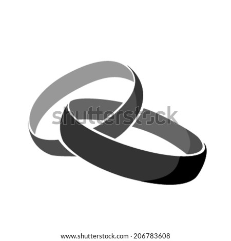 rings icon black wedding Vector 