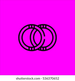 rings icon flat disign