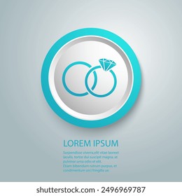 Icono de anillos en blanco, Ilustración vectorial