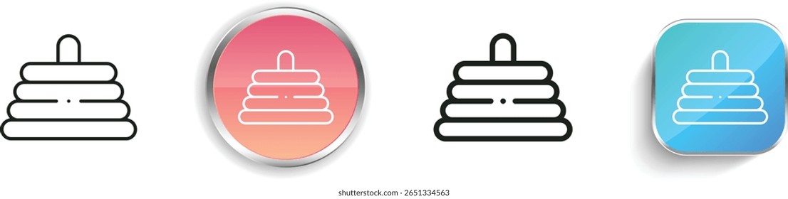 rings icon. Thin Linear, Regular and Button Style Design Isolated On White Background