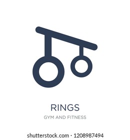 Rings icon. Trendy flat vector Rings icon on white background from Gym and fitness collection, vector illustration can be use for web and mobile, eps10