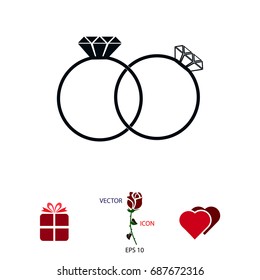 rings icon, vector best flat icon, EPS