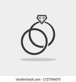 Rings icon. Vector in flat design