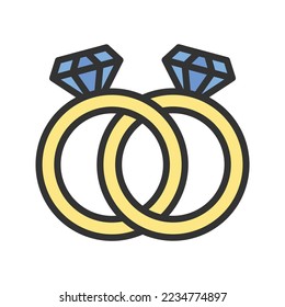 Rings icon vector image. Can also be used for Physical Fitness. Suitable for mobile apps, web apps and print media.