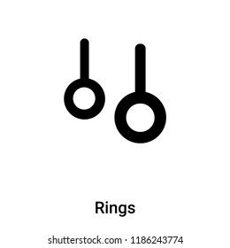 Rings icon vector isolated on white background, logo concept of Rings sign on transparent background, filled black symbol