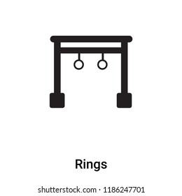 Rings icon vector isolated on white background, logo concept of Rings sign on transparent background, filled black symbol
