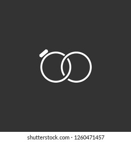 rings icon vector. rings sign on black background. rings icon for web and app