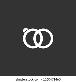 rings icon vector. rings sign on black background. rings icon for web and app