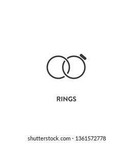 rings icon vector. rings sign on white background. rings icon for web and app