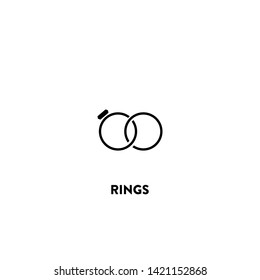rings icon vector. rings sign on white background. rings icon for web and app