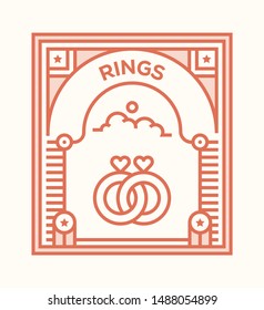 RINGS AND ILLUSTRATION ICON CONCEPT
