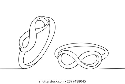 Rings with infinity symbol. National Jewel Day. Vector illustration. Images produced without the use of any form of AI software at any stage. 