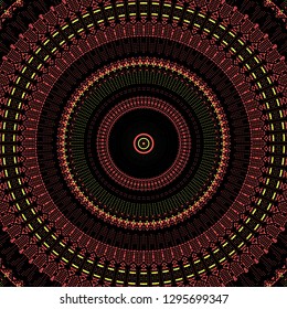 rings of light on a black background