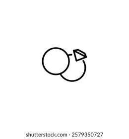 Rings line icon on white, vector illustration