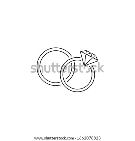 Rings line icon on white, vector illustration