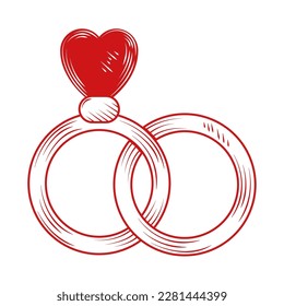 rings love doodle icon isolated