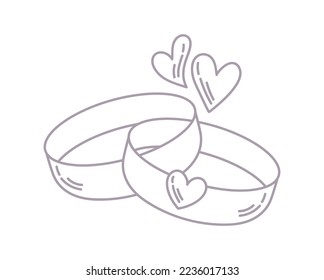 rings love wedding icon flat isolated